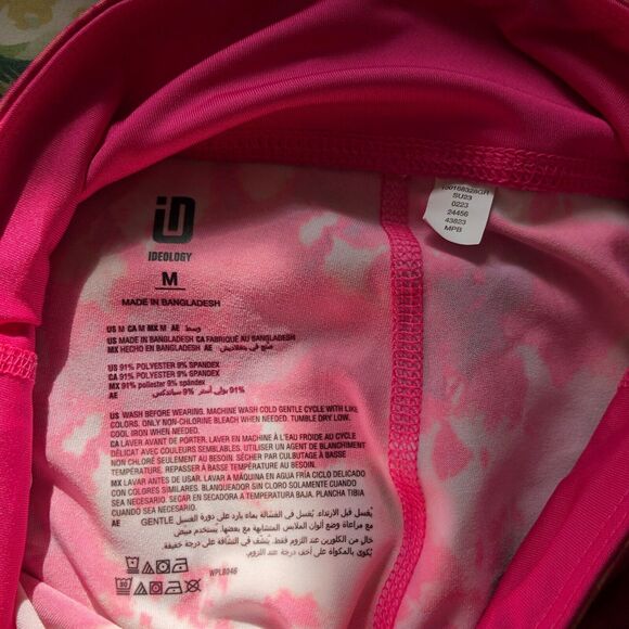 Ideology Girls Pants M Pink Tie Dye Leggings Stretch‎ with Scrunchie NWT - Picture 4 of 7